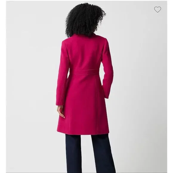 J. Crew wool blend Lady day coat in brilliant berry size 4 NWT - Picture 3 of 11